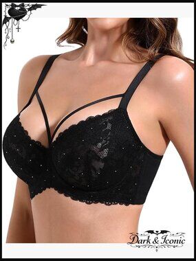 See Through Bras for Women Sparkly Sexy Underwire Full Coverage Plus Size